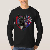 American French Bulldog Dog Heart 4th Of July USA T-Shirt (Vorderseite)