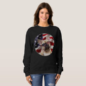 American Frenchie Dog USA Flag Sweatshirt (Vorne ganz)
