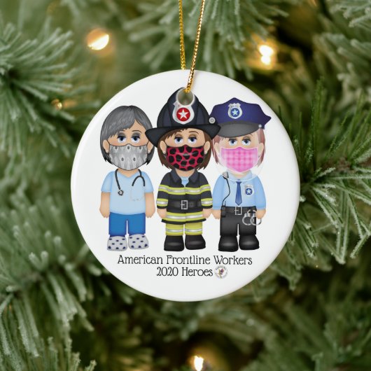 American Frontline Fighters - Frauen 2 Keramik Ornament (Baum)