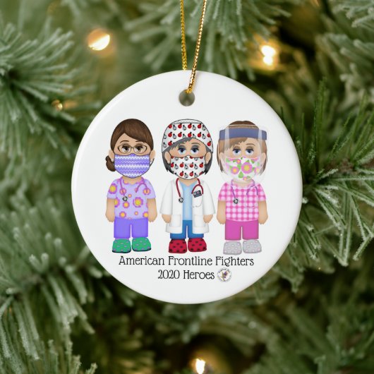 American Frontline Fighters Frauen Keramik Ornament (Baum)