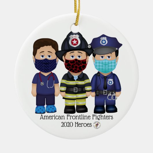 American Frontline Fighters Men Keramik Ornament (Vorne)