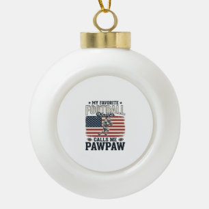 American-Fußball-Papaya-Vintage-Amerikanische-Flag Keramik Kugel-Ornament