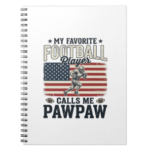 American-Fußball-Papaya-Vintage-Amerikanische-Flag Notizblock