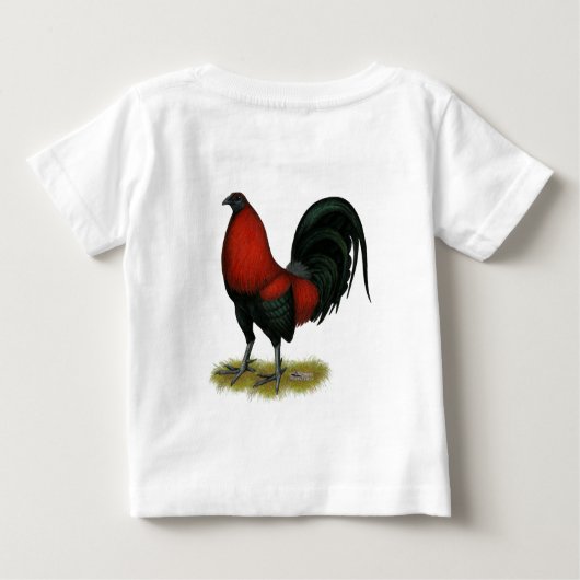 American Game BB Black Red Rooster Baby T-shirt (Rückseite)