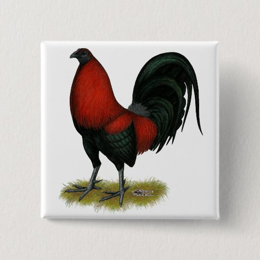 American Game BB Black Red Rooster Button (Vorderseite)