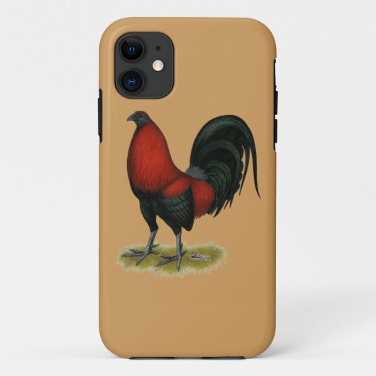 American Game BB Black Red Rooster Case-Mate iPhone Hülle (Rückseite)