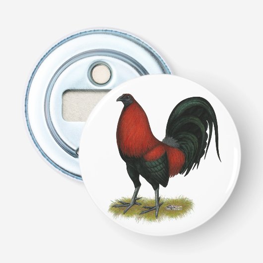 American Game BB Black Red Rooster Flaschenöffner (Vorderseite)