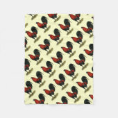 American Game BB Black Red Rooster Fleecedecke (Vorderseite)