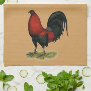 American Game BB Black Red Rooster Handtuch