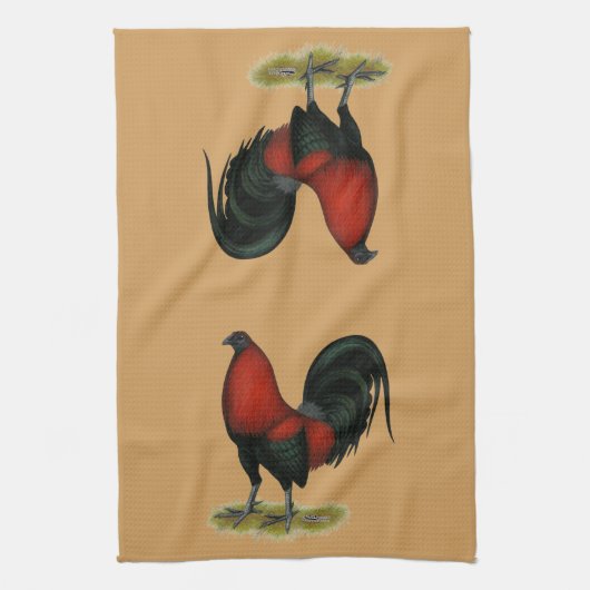 American Game BB Black Red Rooster Handtuch (Vertikal)