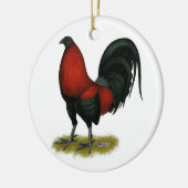 American Game BB Black Red Rooster Keramikornament (Links)