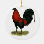 American Game BB Black Red Rooster Keramikornament (Hinten)