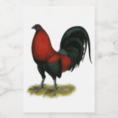 American Game BB Black Red Rooster Lebensmitteletikett (Einzelnes Label)