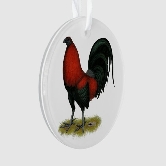 American Game BB Black Red Rooster Ornament (Vorderseite)