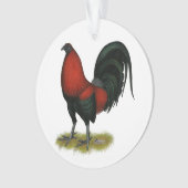 American Game BB Black Red Rooster Ornament (Vorderseite)