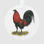 American Game BB Black Red Rooster Ornament (Vorderseite)