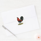 American Game BB Black Red Rooster Quadratischer Aufkleber (Umschlag)