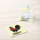 American Game BB Black Red Rooster Rechteckiger Pappuntersetzer (Vor Ort)