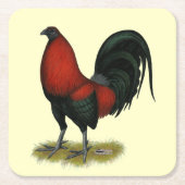 American Game BB Black Red Rooster Rechteckiger Pappuntersetzer (Vorderseite)