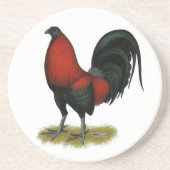 American Game BB Black Red Rooster Sandstein Untersetzer (Vorne)