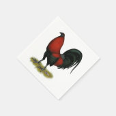 American Game BB Black Red Rooster Serviette (Ecke)
