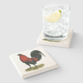 American Game BB Black Red Rooster Steinuntersetzer (Seitenansicht)