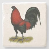 American Game BB Black Red Rooster Steinuntersetzer (Vorderseite)