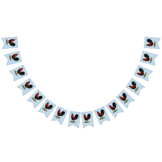 American Game BB Black Red Rooster Wimpelkette (Alle)