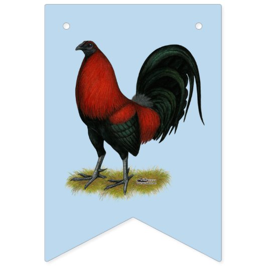 American Game BB Black Red Rooster Wimpelkette (Erste Fahne)
