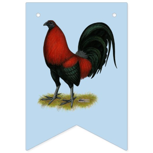 American Game BB Black Red Rooster Wimpelkette (Dritte Fahne)