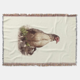 American Game Hen and Baby Chickens Decke