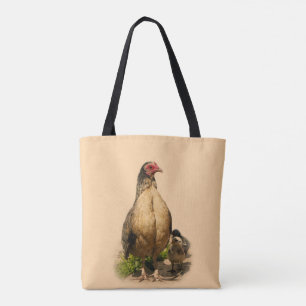 American Game Hen and Baby Chickens Tasche