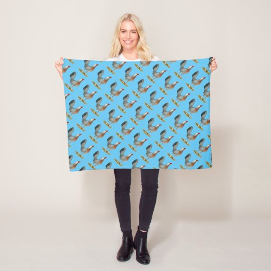 American Game Hen Silver Blue Fleecedecke (Beispiel)