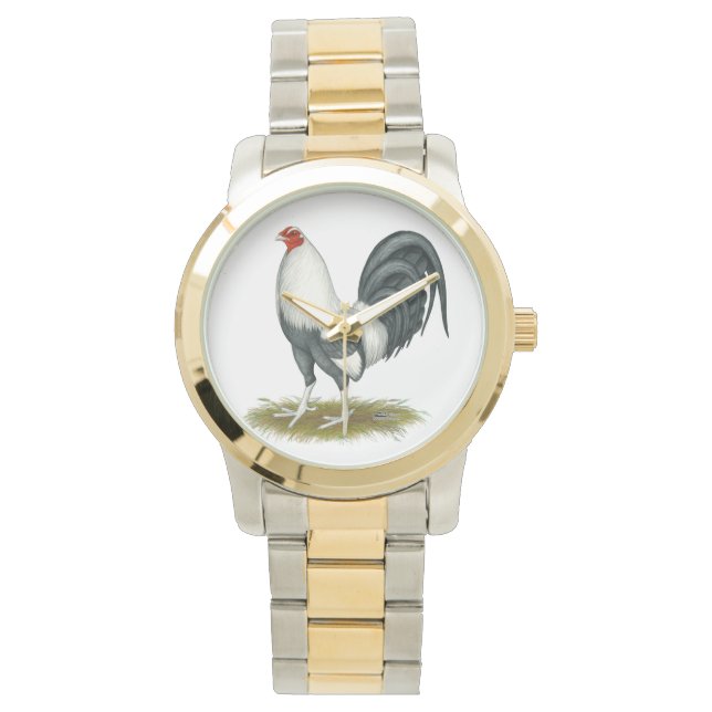 American Game Silver Blue Gamecock Armbanduhr (Vorderseite)