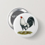 American Game Silver Blue Gamecock Button (Vorne & Hinten)