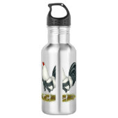 American Game Silver Blue Gamecock Edelstahlflasche (Rückseite)