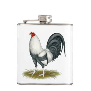 American Game Silver Blue Gamecock Flachmann