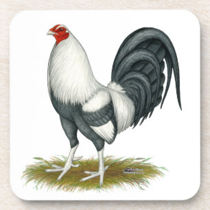 American Game Silver Blue Gamecock Getränkeuntersetzer