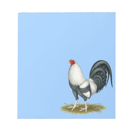 American Game Silver Blue Gamecock Notizblock (Vorderseite)