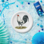 American Game Silver Blue Gamecock Pappteller (Party)