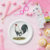 American Game Silver Blue Gamecock Pappteller (Party)