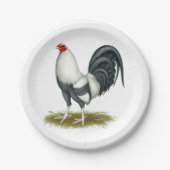 American Game Silver Blue Gamecock Pappteller (Vorderseite)