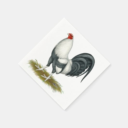 American Game Silver Blue Gamecock Serviette (Ecke)