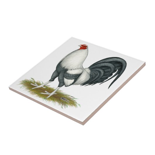 American Game Silver Gamecock Fliese (Seite)