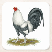 American Game Silver Gamecock Rechteckiger Pappuntersetzer (Vorderseite)