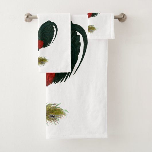 American Gamecock: Brown Red Badhandtuch Set (Insitu)