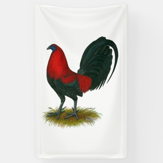 American Gamecock: Brown Red Banner (Vertikal)