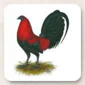 American Gamecock: Brown Red Getränkeuntersetzer (Vorderseite)