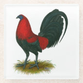 American Gamecock: Brown Red Glasuntersetzer (Vorderseite)
