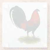 American Gamecock: Brown Red Glasuntersetzer (Rückseite)